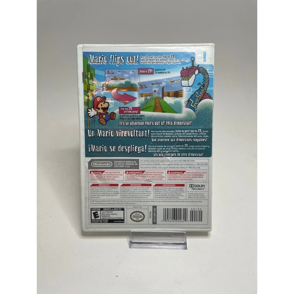 Nintendo Super Paper Mario Wii Video Game Red Nintendo Selects Edition Tested